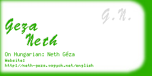 geza neth business card